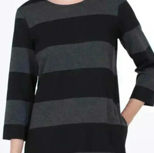 Gap Dress Cashmere Blend Vintage Striped Navy and Gray Sweater Mini Medium